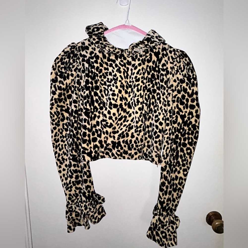 Batsheva “Amy” Blouse in Leopard, Size Small